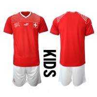 Schweiz Hjemmebanesæt Børn VM 2022 Kortærmet (+ Korte bukser)